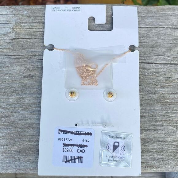 NWT New Urban Outfitters UO 000 Gold w/Rhinestone Angel Lucky Number Jewlery Set - Picture 5 of 5
